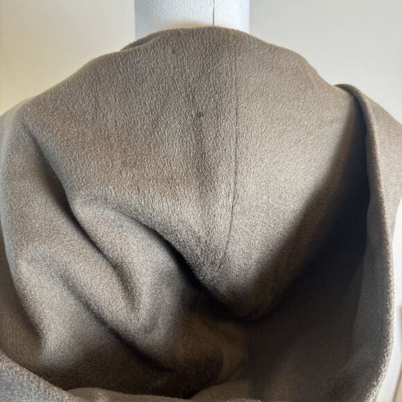 Gemini Vintage 1970's 100% Wool Brown Cape Coat Hood Size Large - Picture 10 of 16